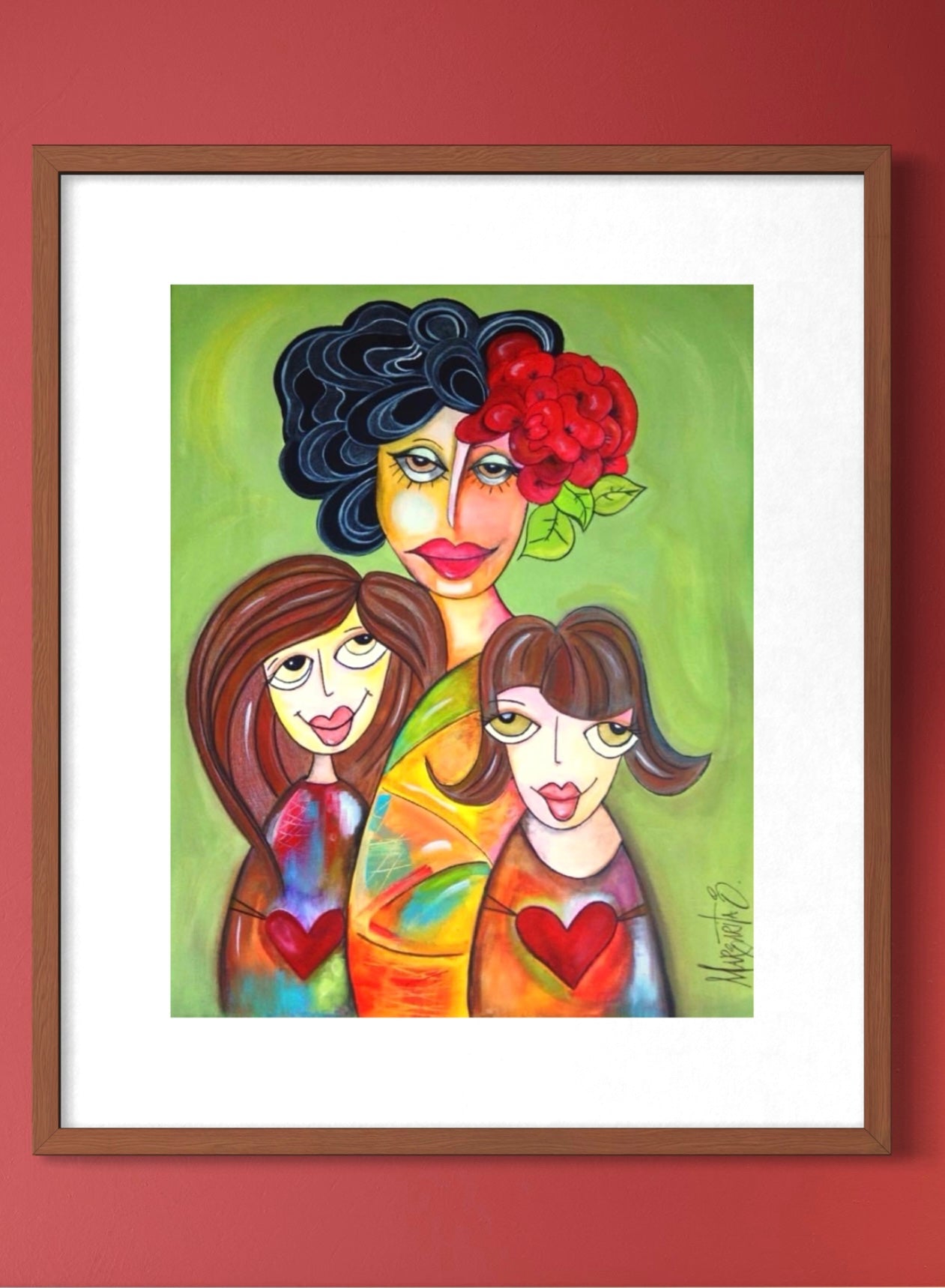 My Girls - Geometric Family Art Print