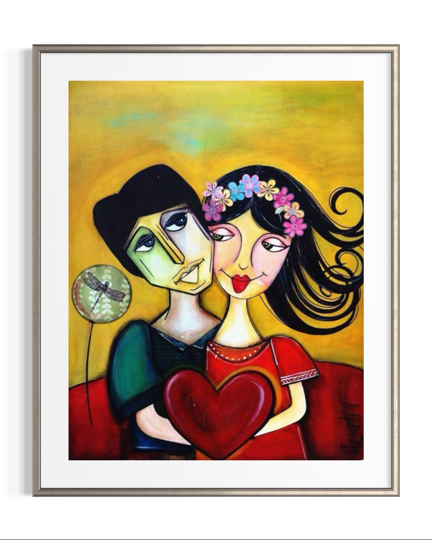 Couple in Love - Romantic Geometric Art Print