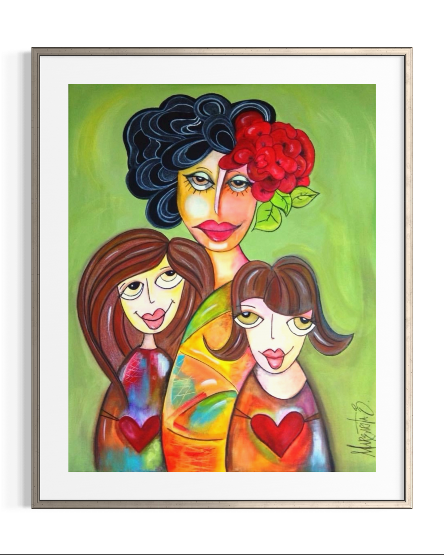 My Girls  - Geometric Family Art Print