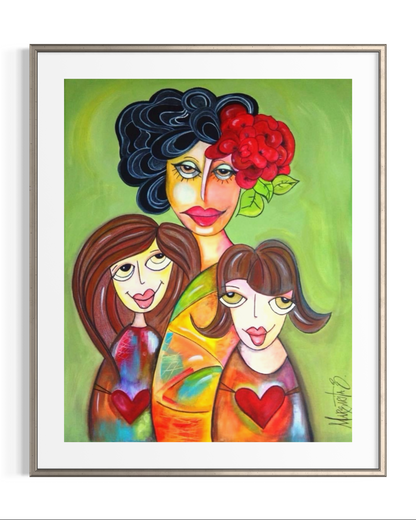 My Girls  - Geometric Family Art Print