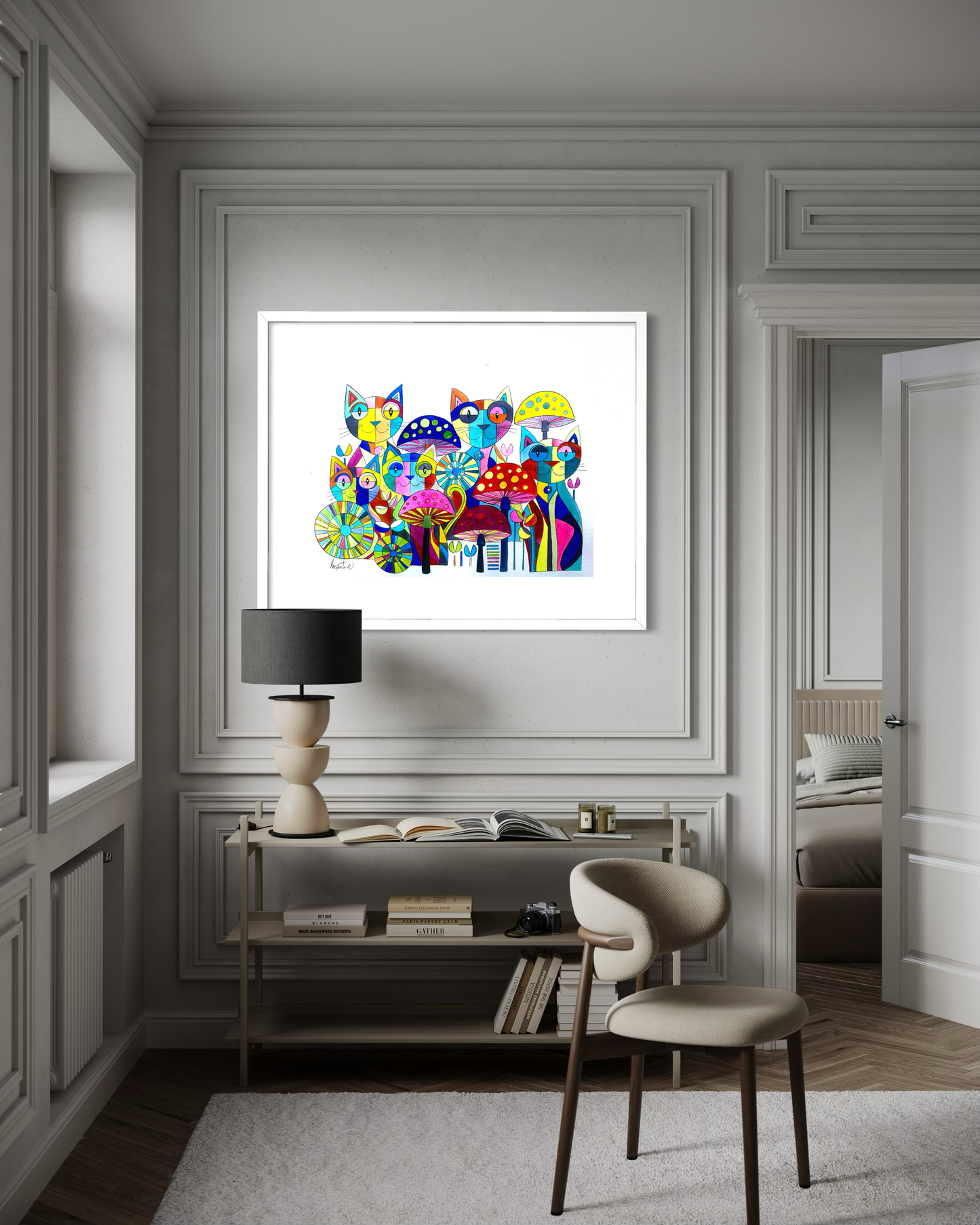 Colorful Cats - Vibrant Geometric Animal Art Print