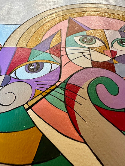 Gatos Multidimensionales - Pintura Original en Acrílico