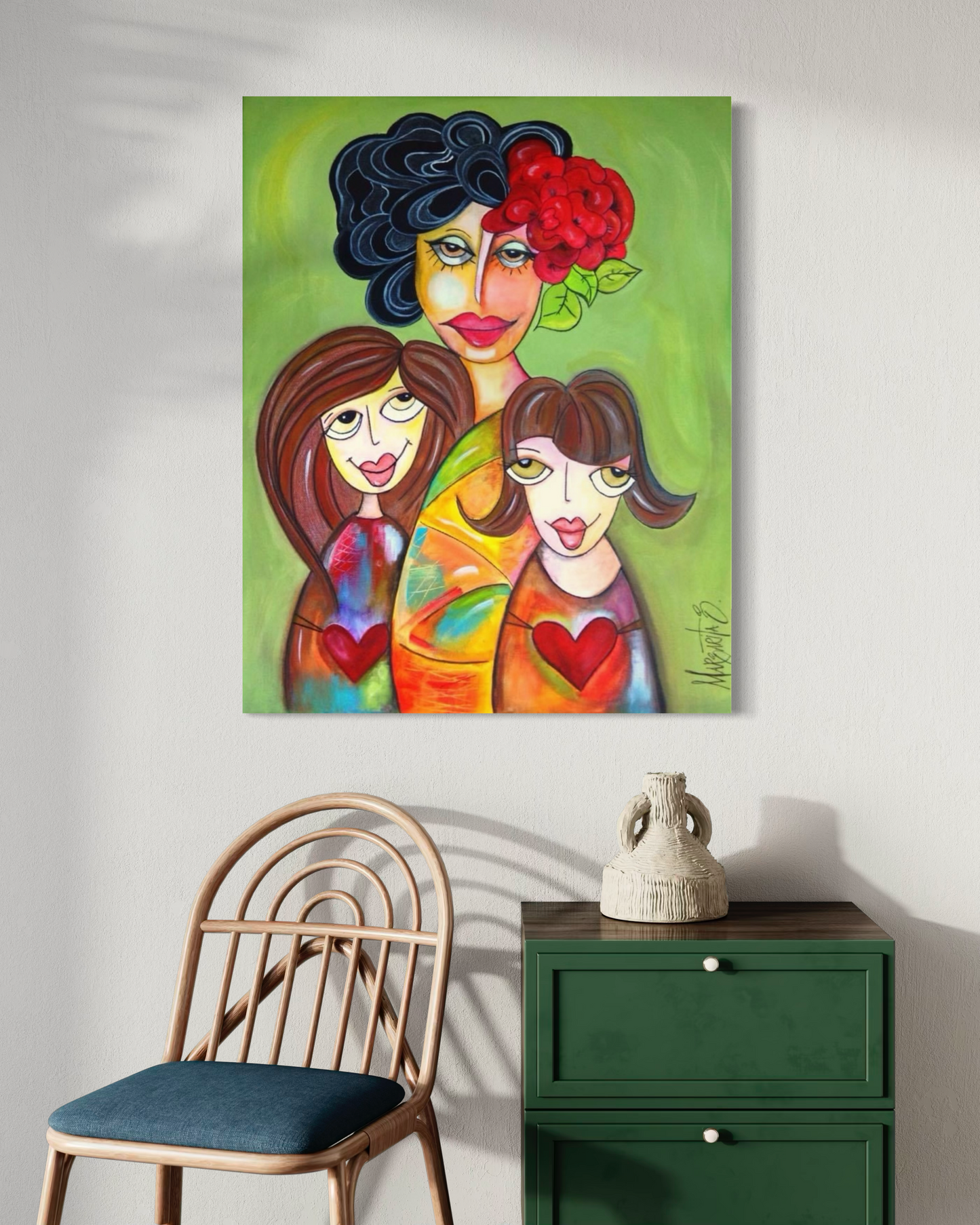 My Girls  - Geometric Family Art Print